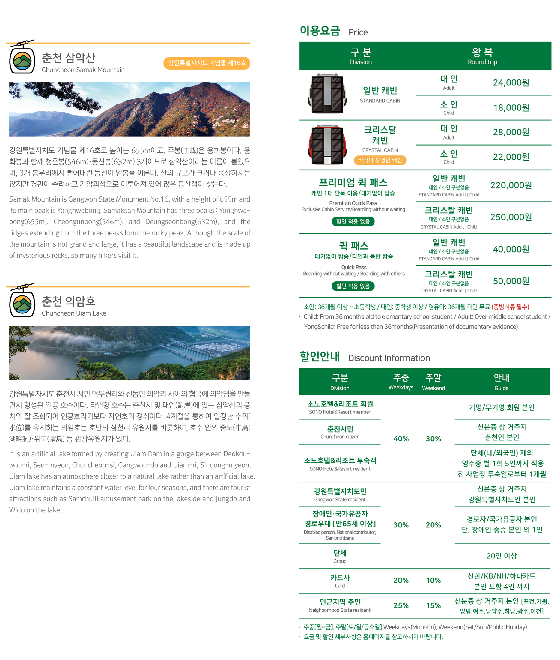 삼악산 호수케이블카 주변관광안내지도2